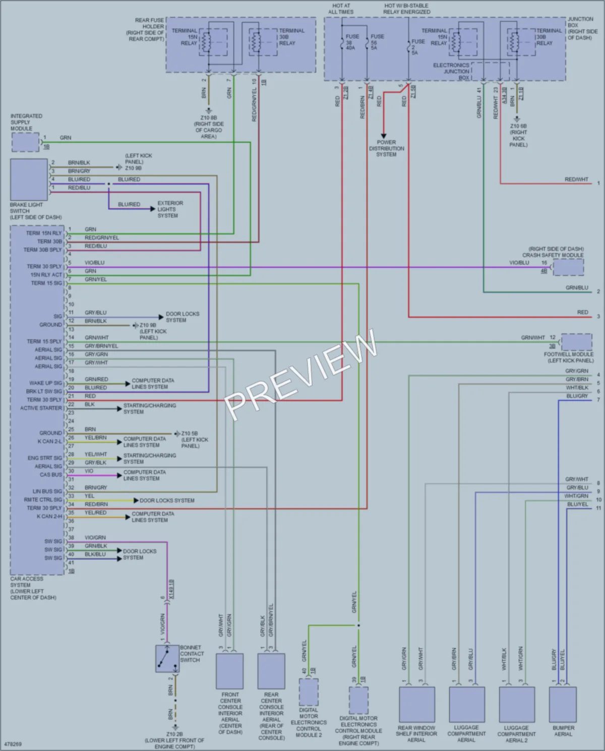 2015 BMW ActiveHybrid5 Anti Theft wiring diagram preview