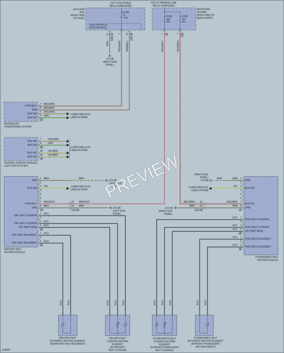 2015 BMW ActiveHybrid5 Power Seats wiring diagram preview