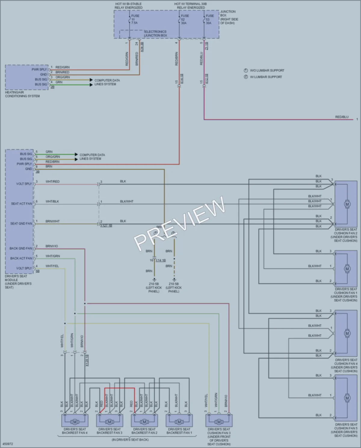 2015 BMW ActiveHybrid7 Power Seats wiring diagram preview
