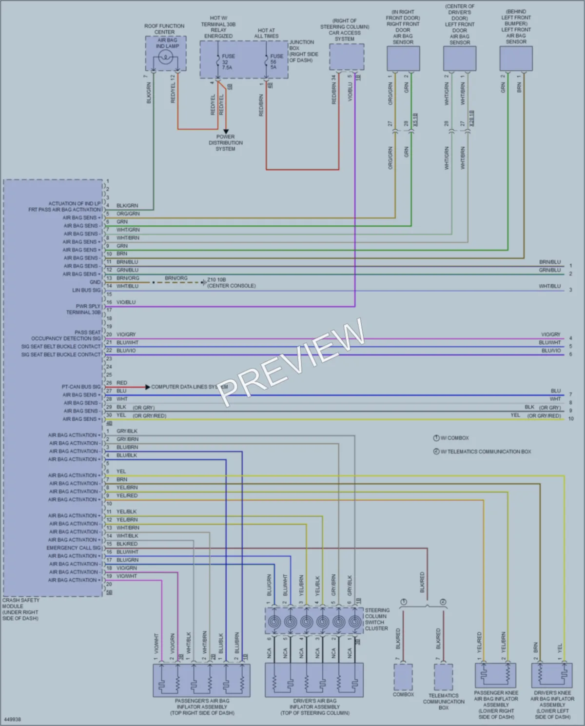 2015 BMW AlpinaB7 Supplemental Restraints wiring diagram preview
