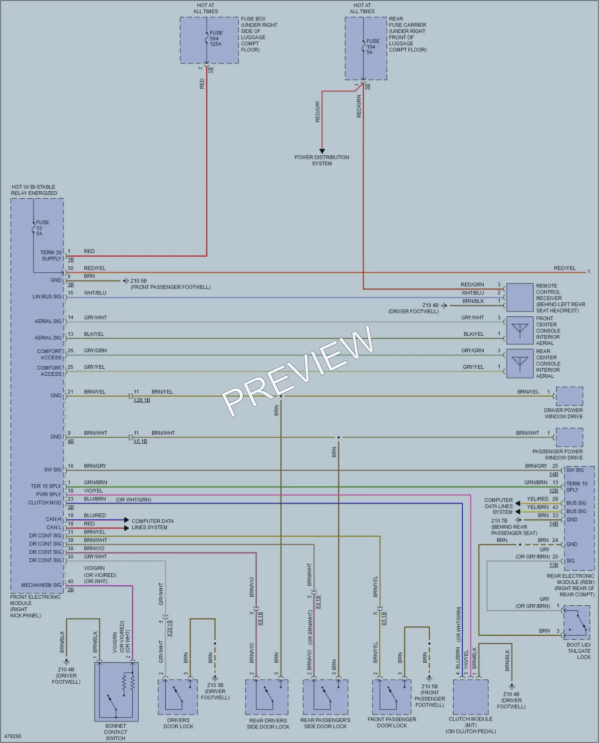 2015 BMW M235i Anti Theft wiring diagram preview