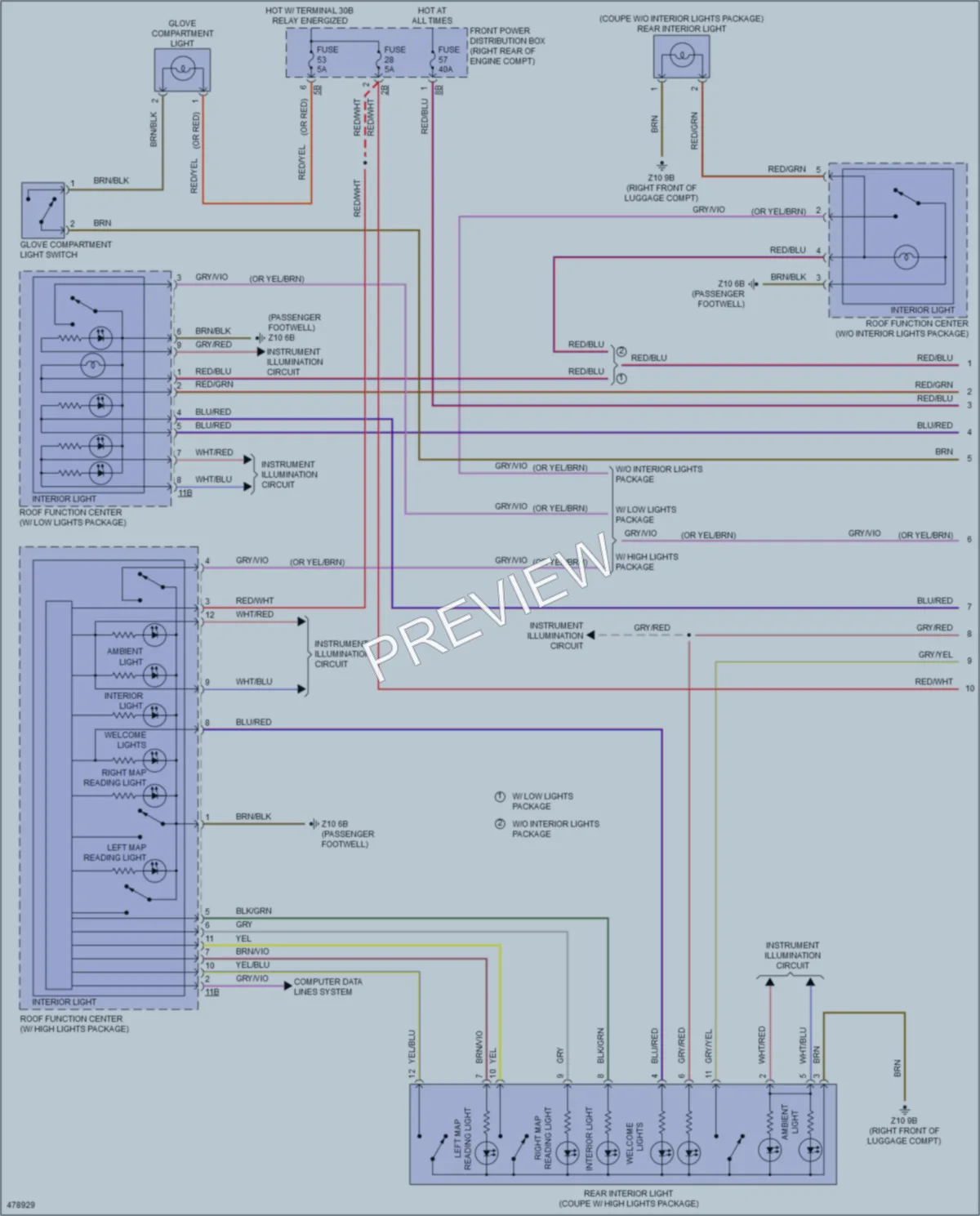2015 BMW M235i Interior Lights wiring diagram preview
