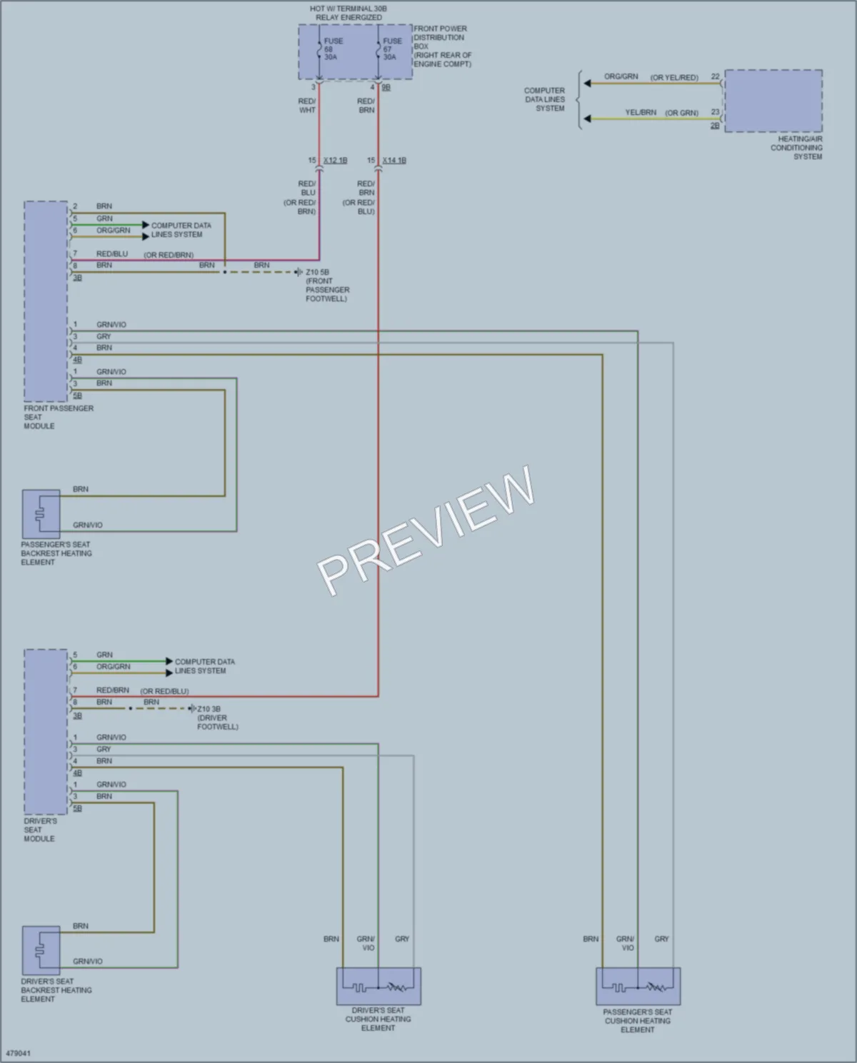 2015 BMW M235i Power Seats wiring diagram preview