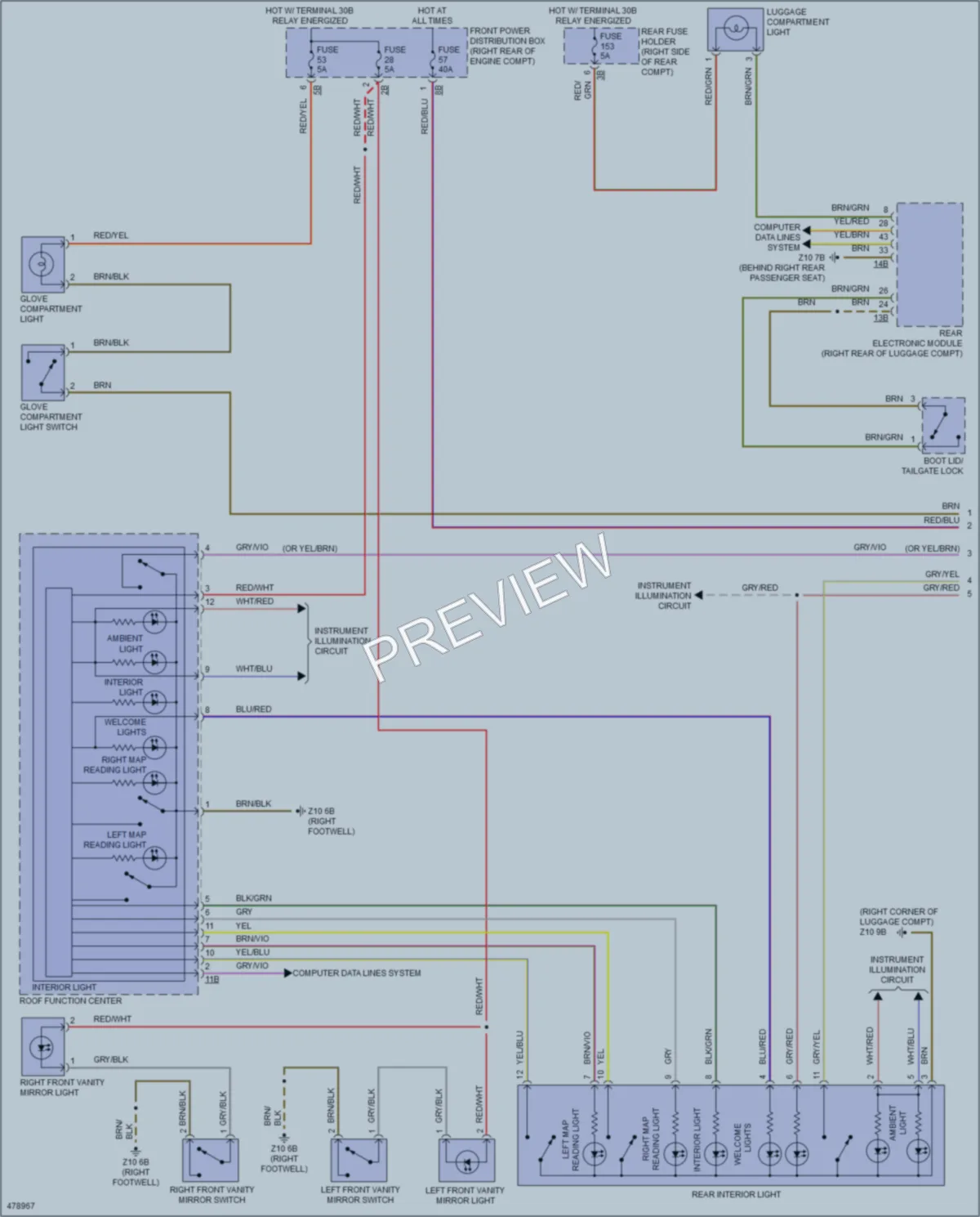 2015 BMW M3 Interior Lights wiring diagram preview