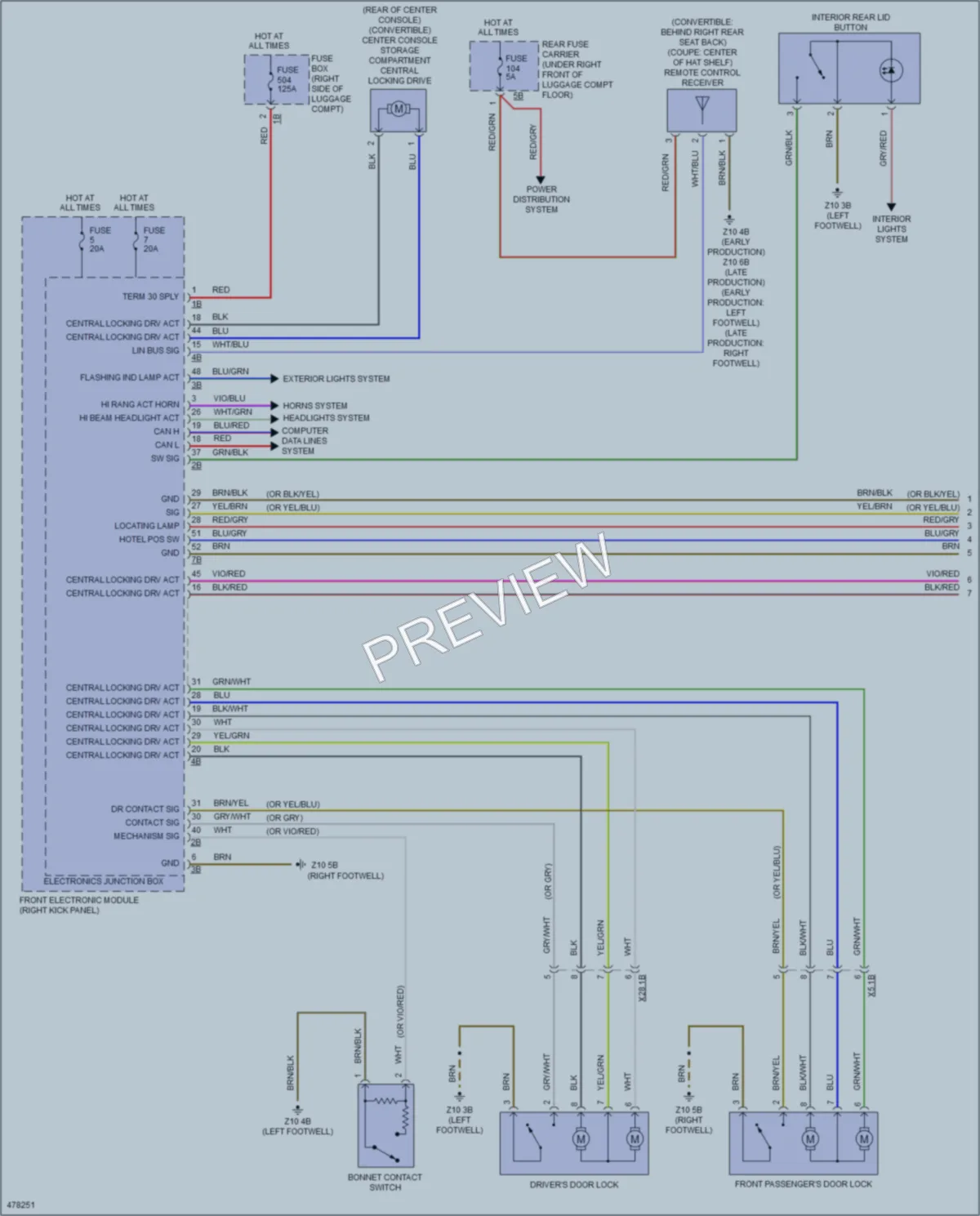 2015 BMW M4 Power Door Locks wiring diagram preview