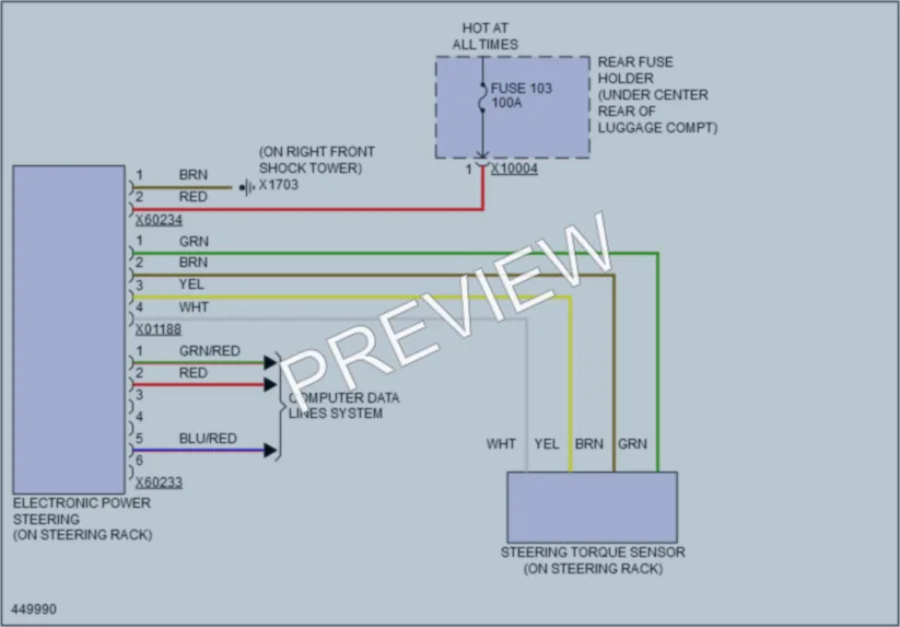 2015 BMW X1 Electronic Power Steering wiring diagram preview