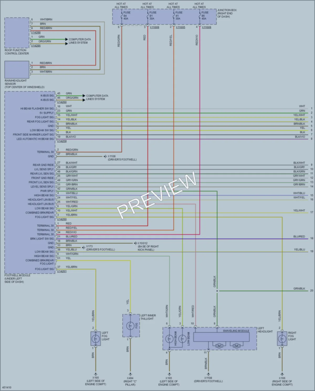 2015 BMW X1 Headlights wiring diagram preview