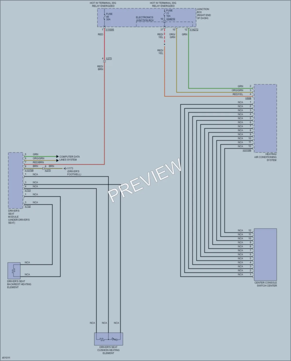 2015 BMW X1 Power Seats wiring diagram preview
