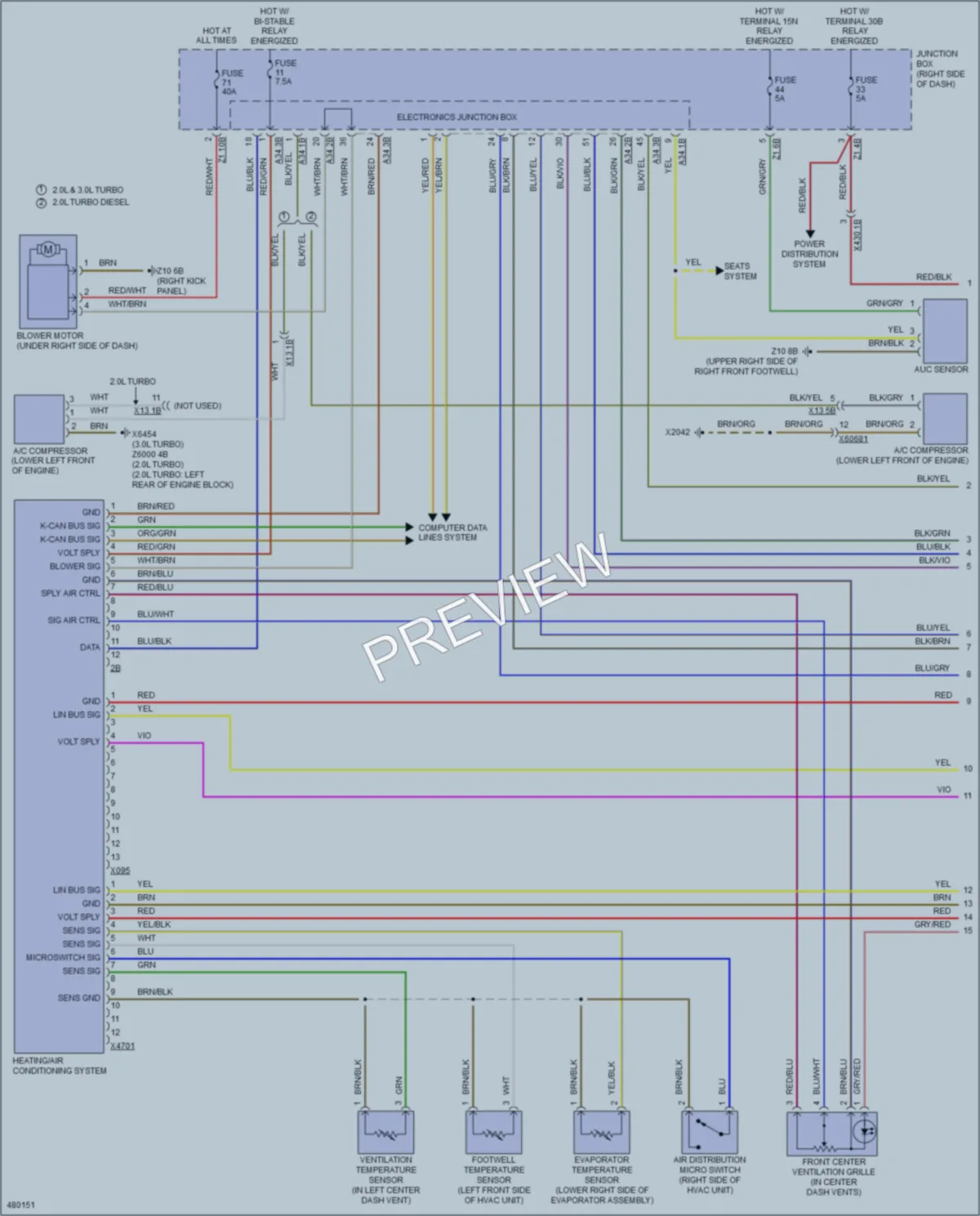 2015 BMW X3 Air Conditioning wiring diagram preview