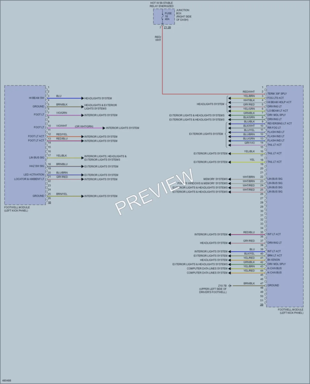 2015 BMW X3 Body Control Modules wiring diagram preview