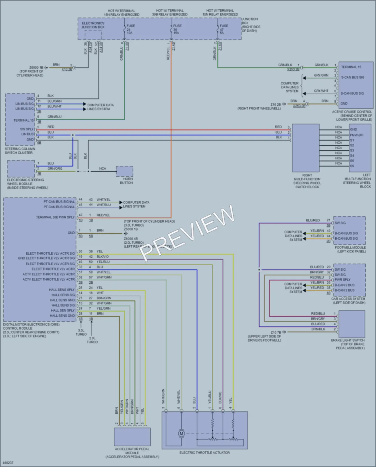 2015 BMW X3 Cruise Control wiring diagram preview