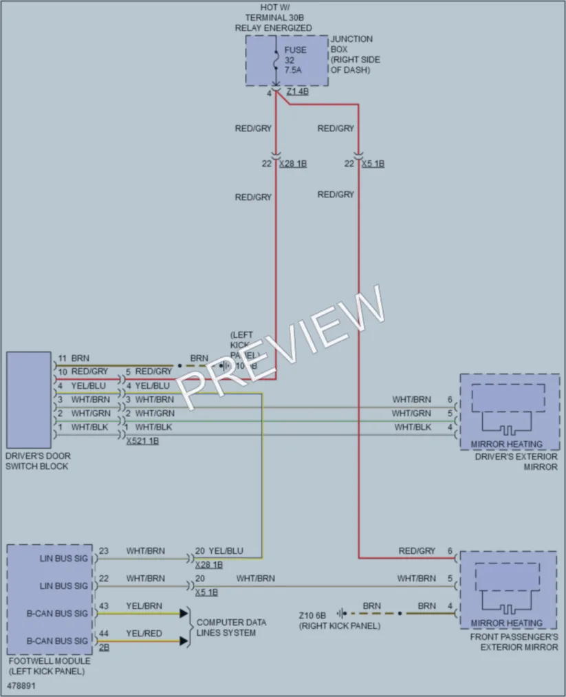 2015 BMW X3 Defoggers wiring diagram preview