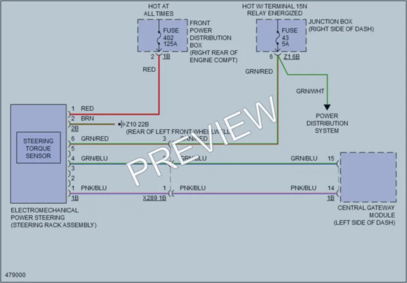 2015 BMW X3 Electronic Power Steering wiring diagram preview
