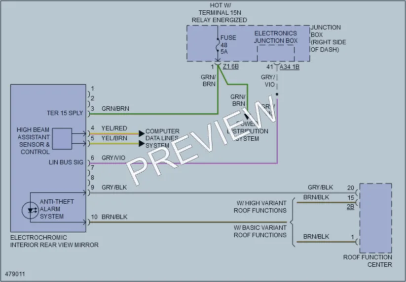 2015 BMW X3 Power Mirrors wiring diagram preview