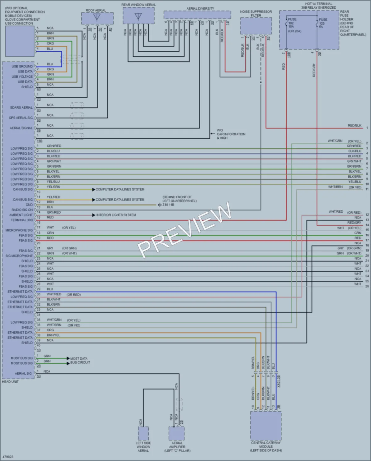 2015 BMW X3 Radio wiring diagram preview