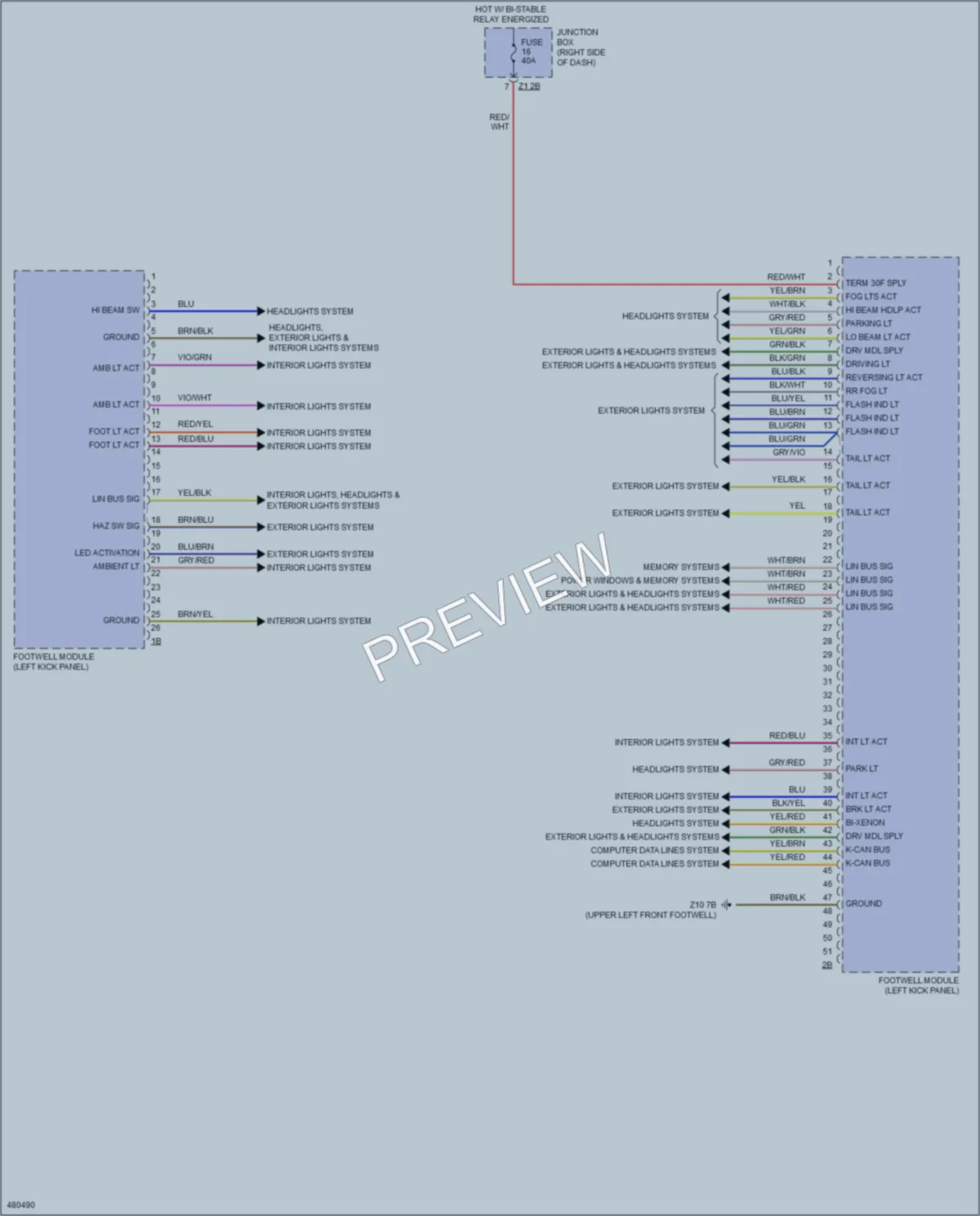 2015 BMW X4 Body Control Modules wiring diagram preview