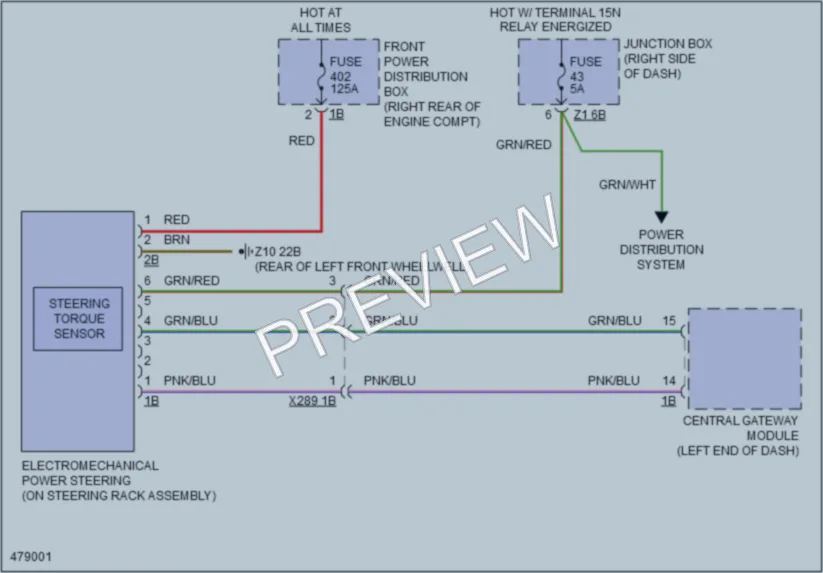 2015 BMW X4 Electronic Power Steering wiring diagram preview