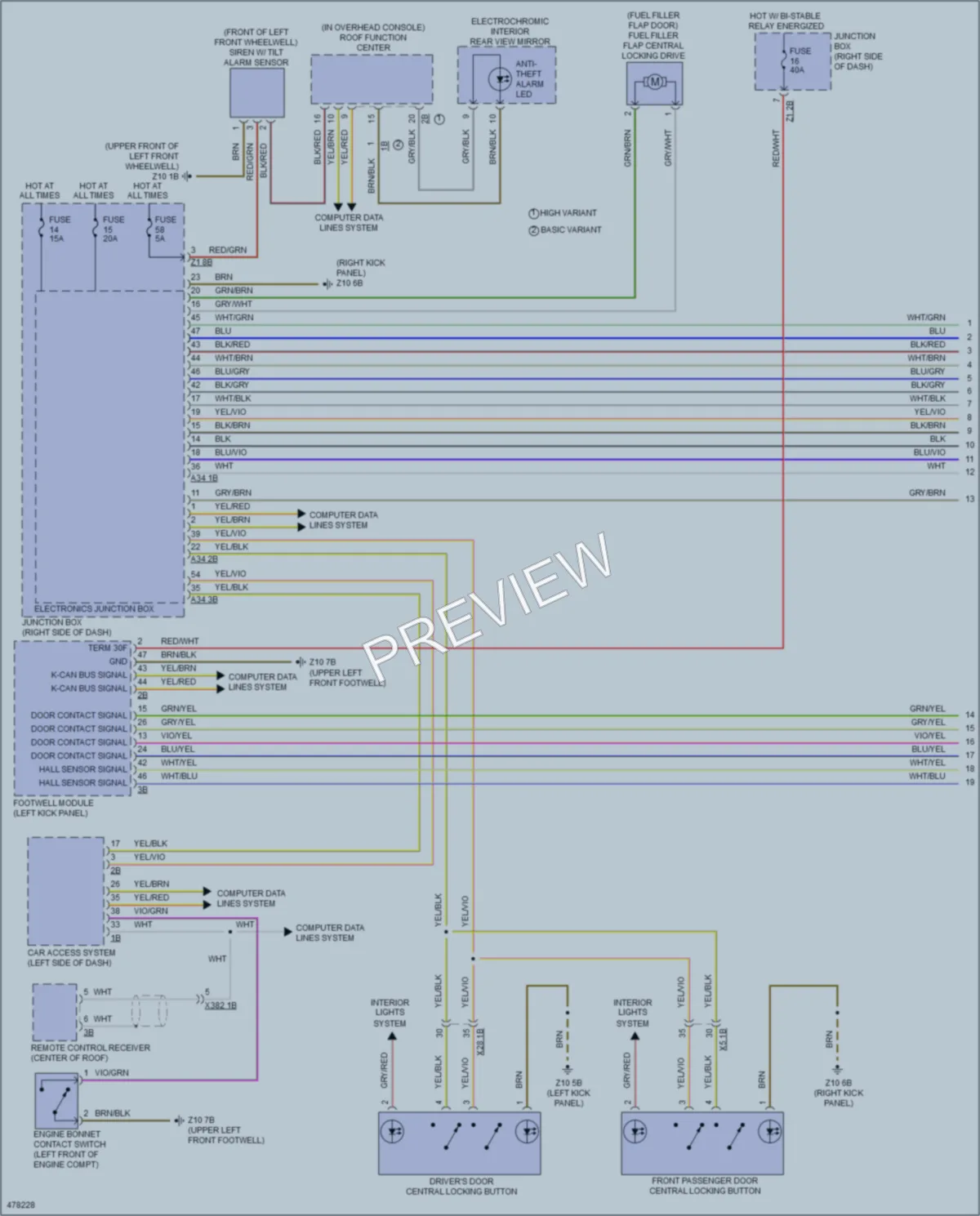 2015 BMW X4 Power Door Locks wiring diagram preview