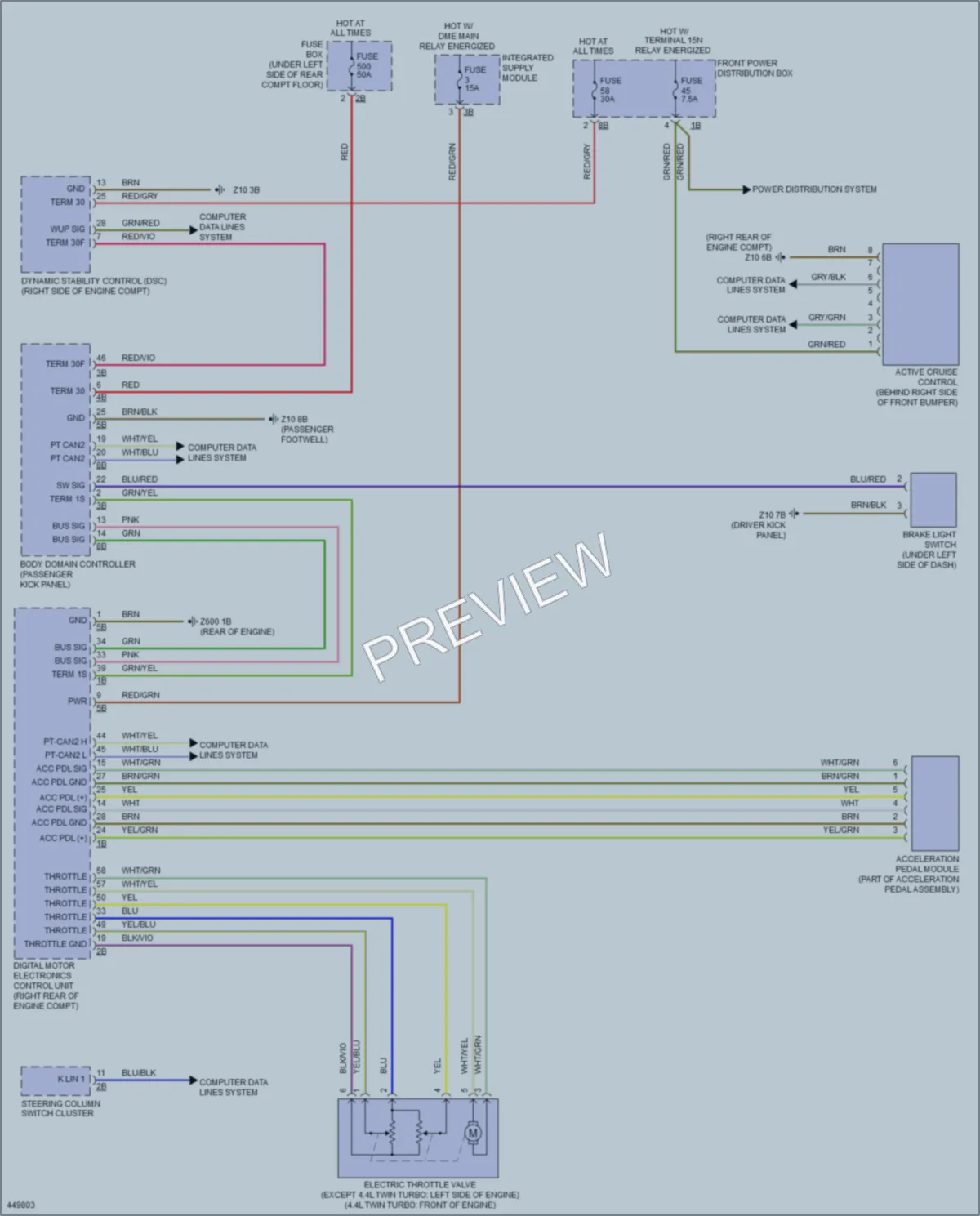 2015 BMW X5 Cruise Control wiring diagram preview