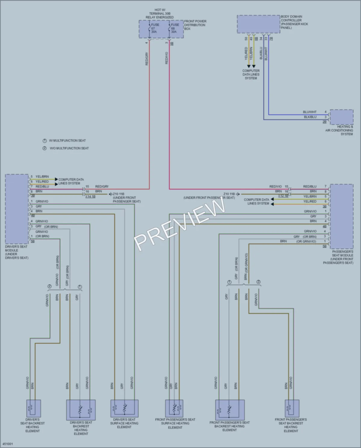2015 BMW X5 Power Seats wiring diagram preview
