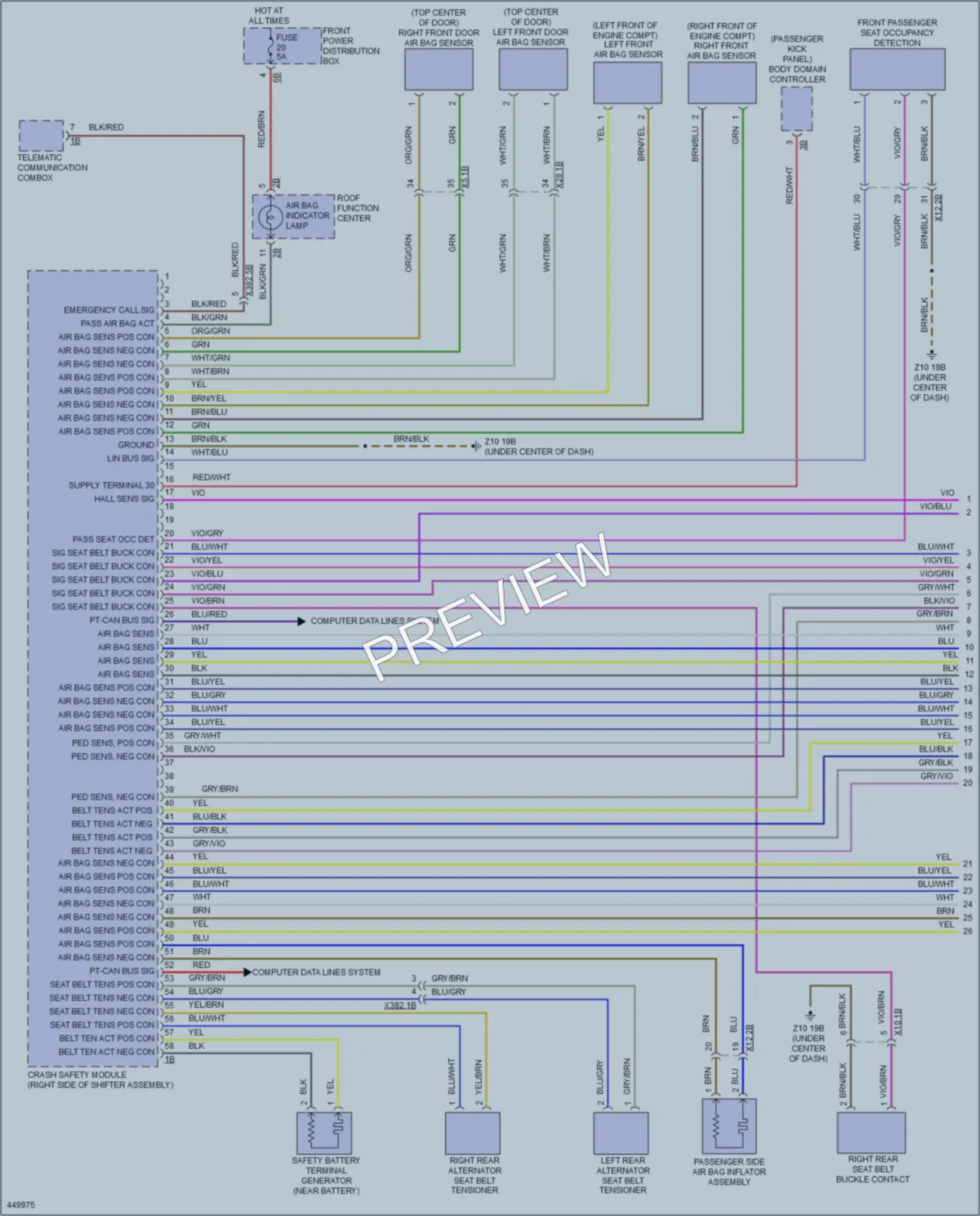 2015 BMW X5 Supplemental Restraints wiring diagram preview
