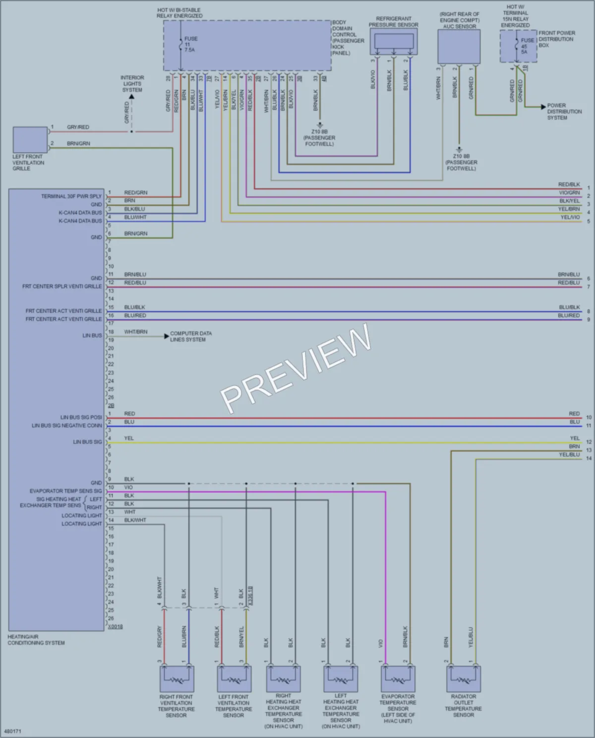 2015 BMW X5M Air Conditioning wiring diagram preview