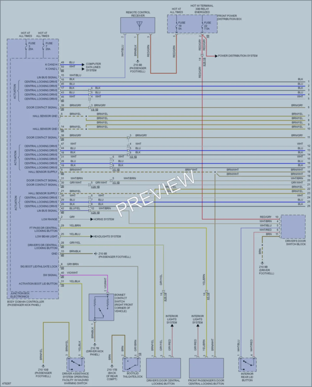 2015 BMW X5M Anti Theft wiring diagram preview