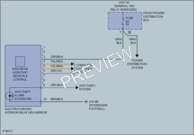 2015 BMW X5M Power Mirrors wiring diagram preview