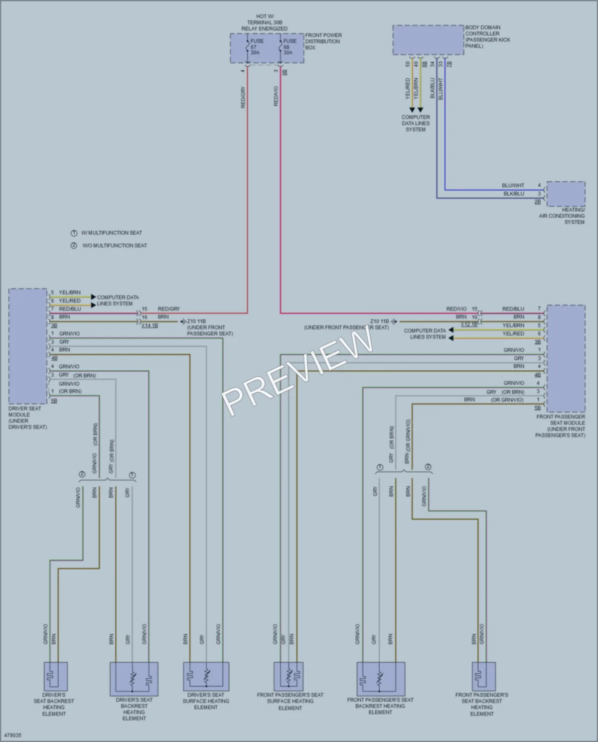 2015 BMW X5M Power Seats wiring diagram preview
