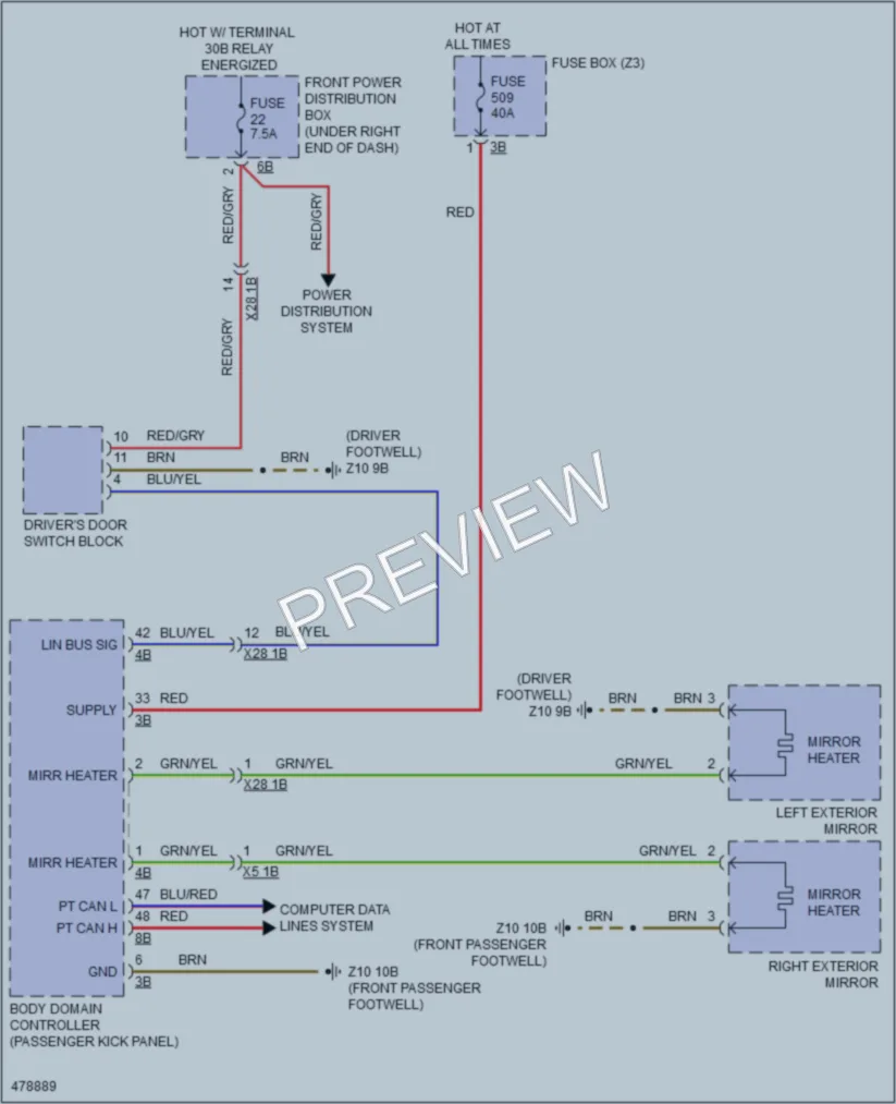 2015 BMW X6 Defoggers wiring diagram preview