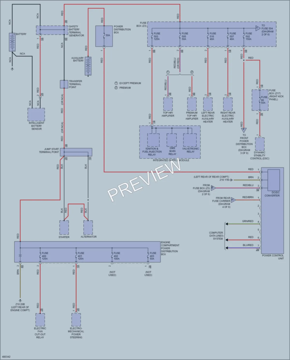 2015 BMW X6 Power Distribution wiring diagram preview