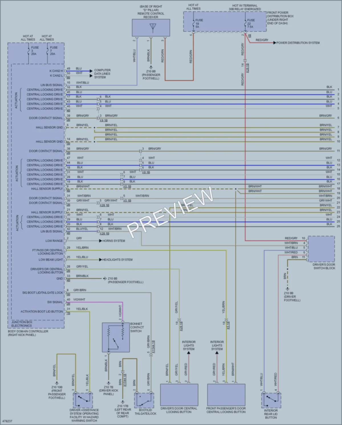 2015 BMW X6 Power Door Locks wiring diagram preview