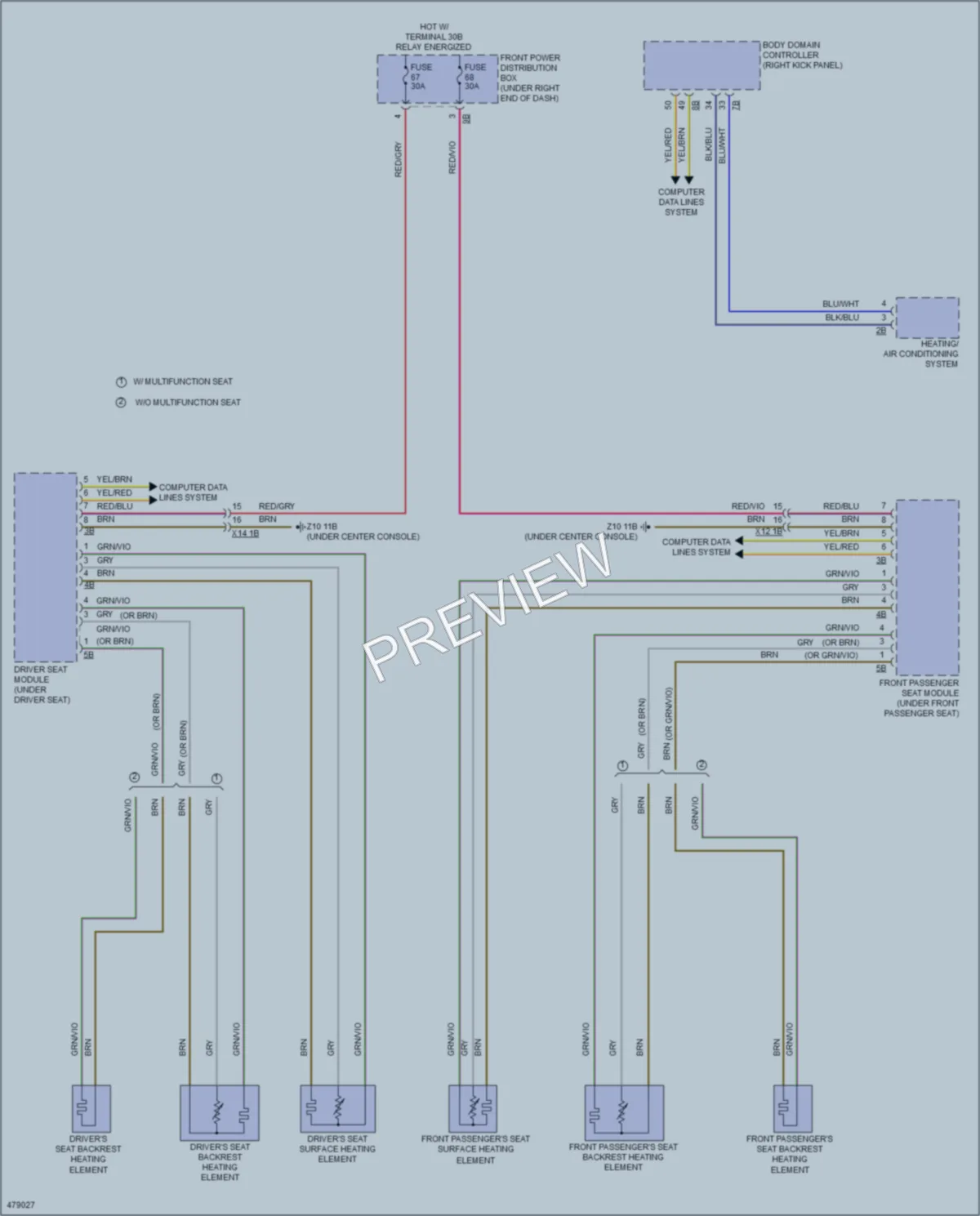 2015 BMW X6 Power Seats wiring diagram preview
