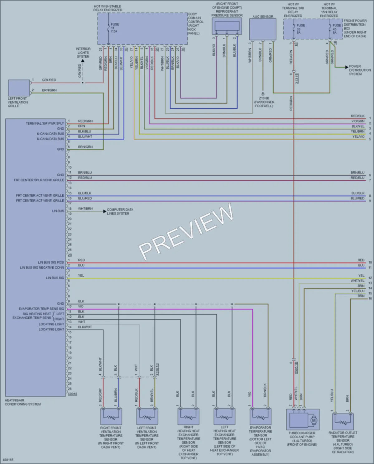 2015 BMW X6M Air Conditioning wiring diagram preview