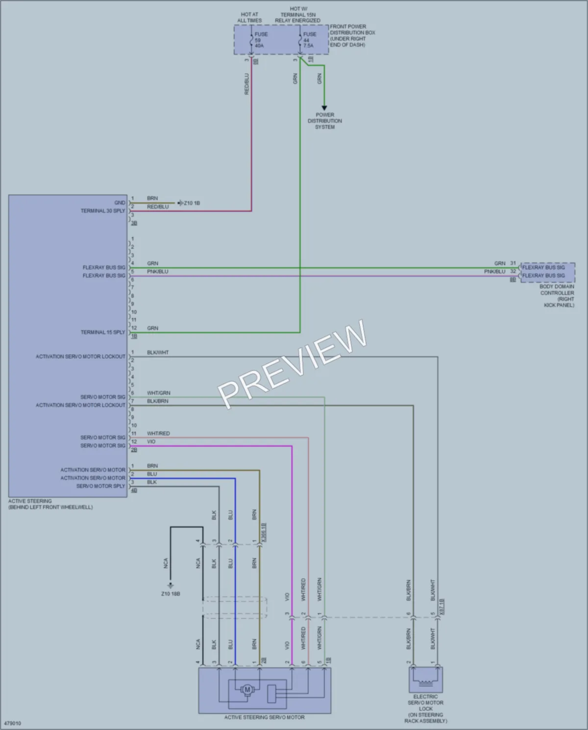 2015 BMW X6M Electronic Power Steering wiring diagram preview
