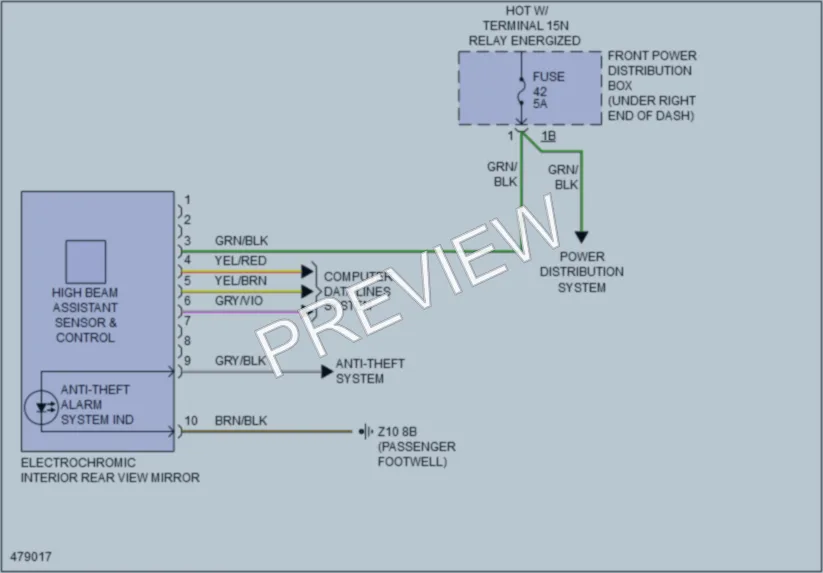 2015 BMW X6M Power Mirrors wiring diagram preview