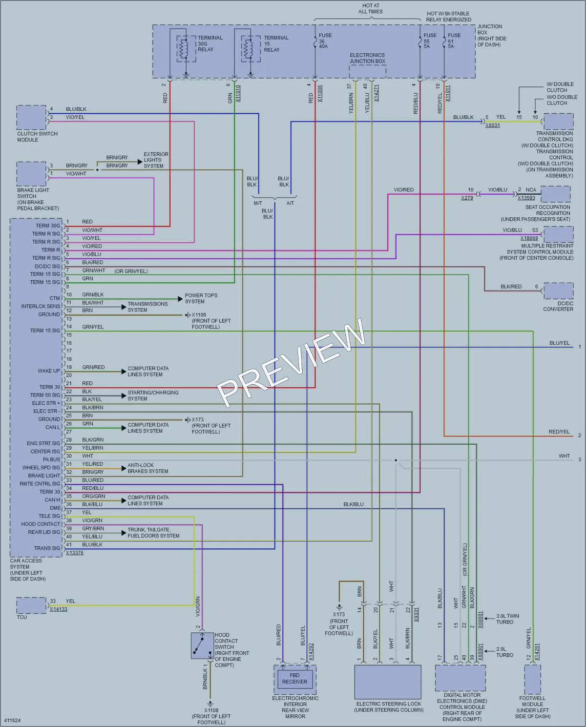 2015 BMW Z4 Anti Theft wiring diagram preview