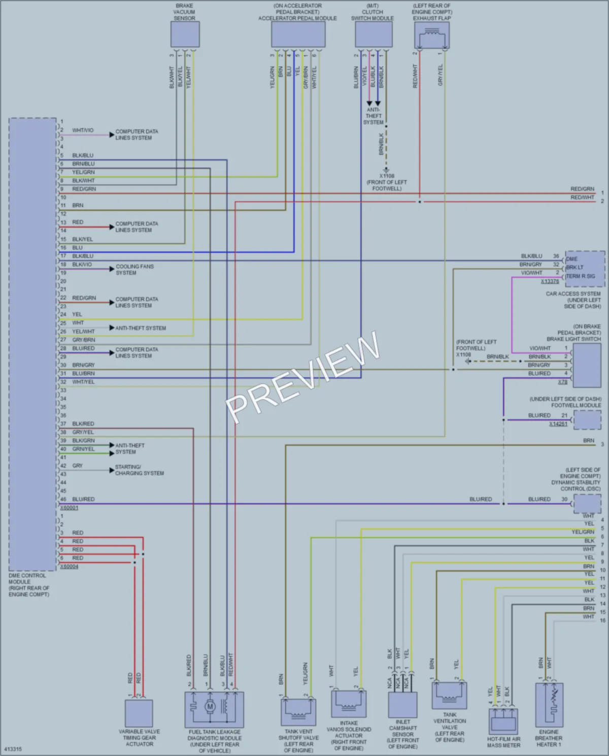2015 BMW Z4 Engine Performance wiring diagram preview