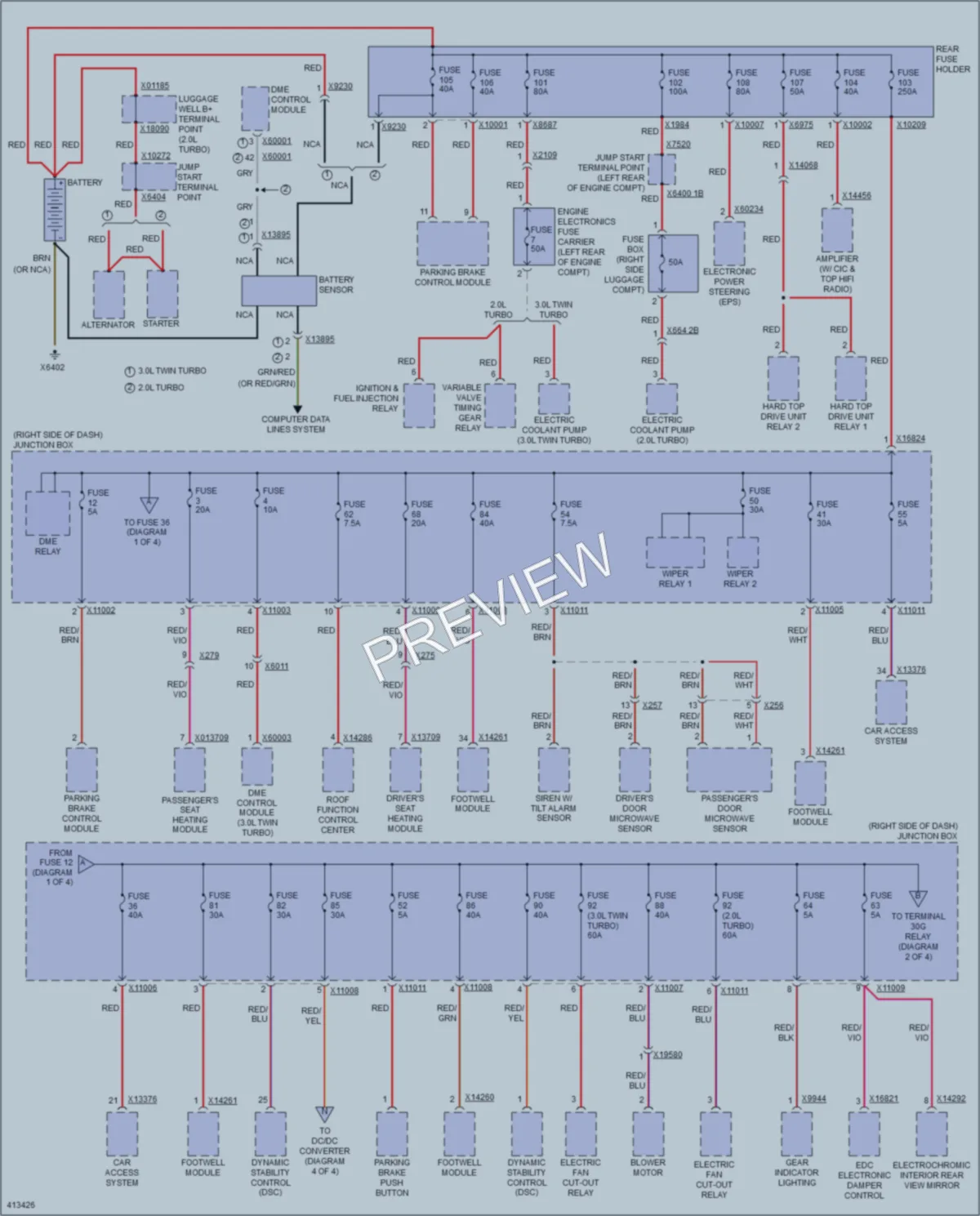 2015 BMW Z4 Power Distribution wiring diagram preview