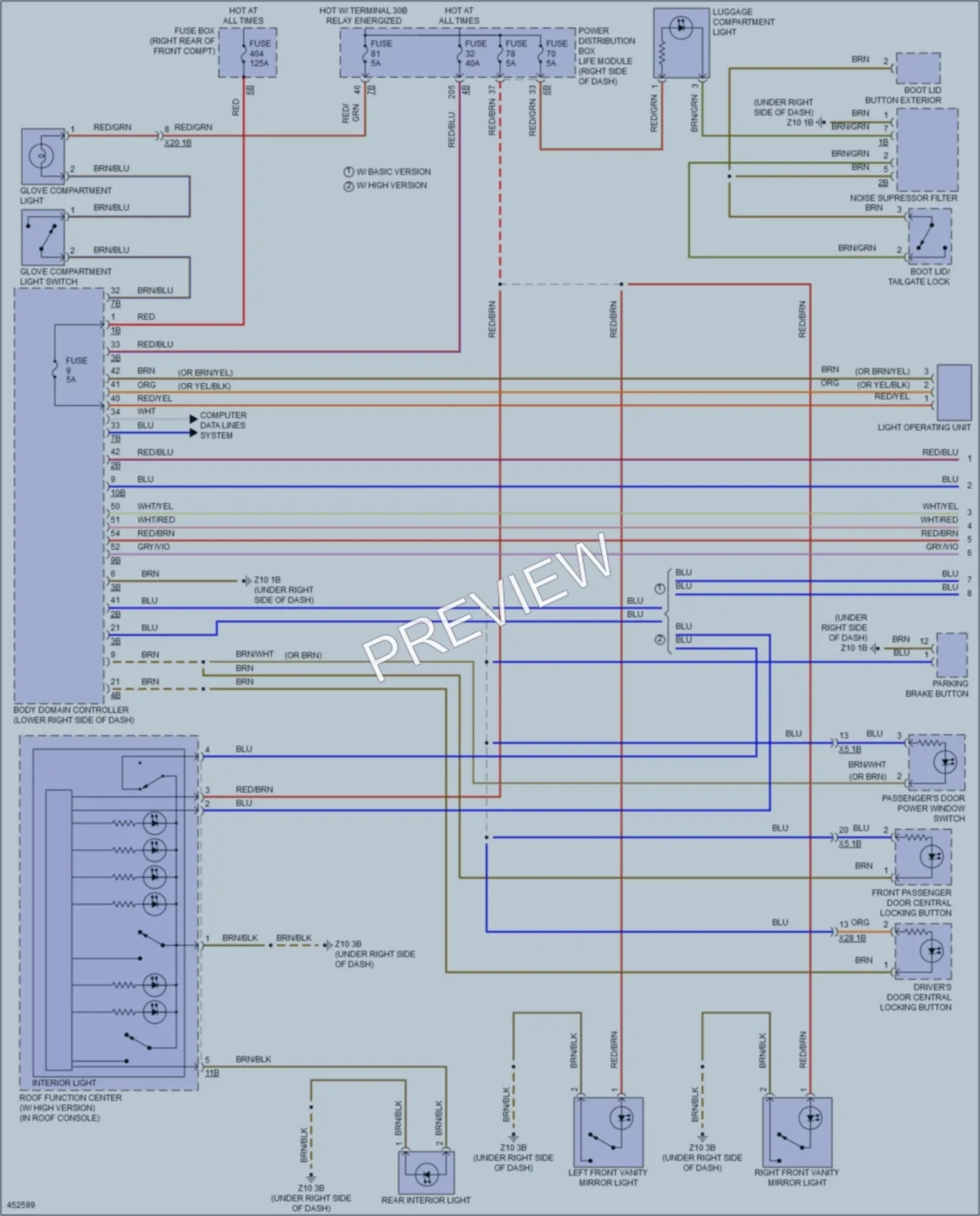 2015 BMW i3 Interior Lights wiring diagram preview
