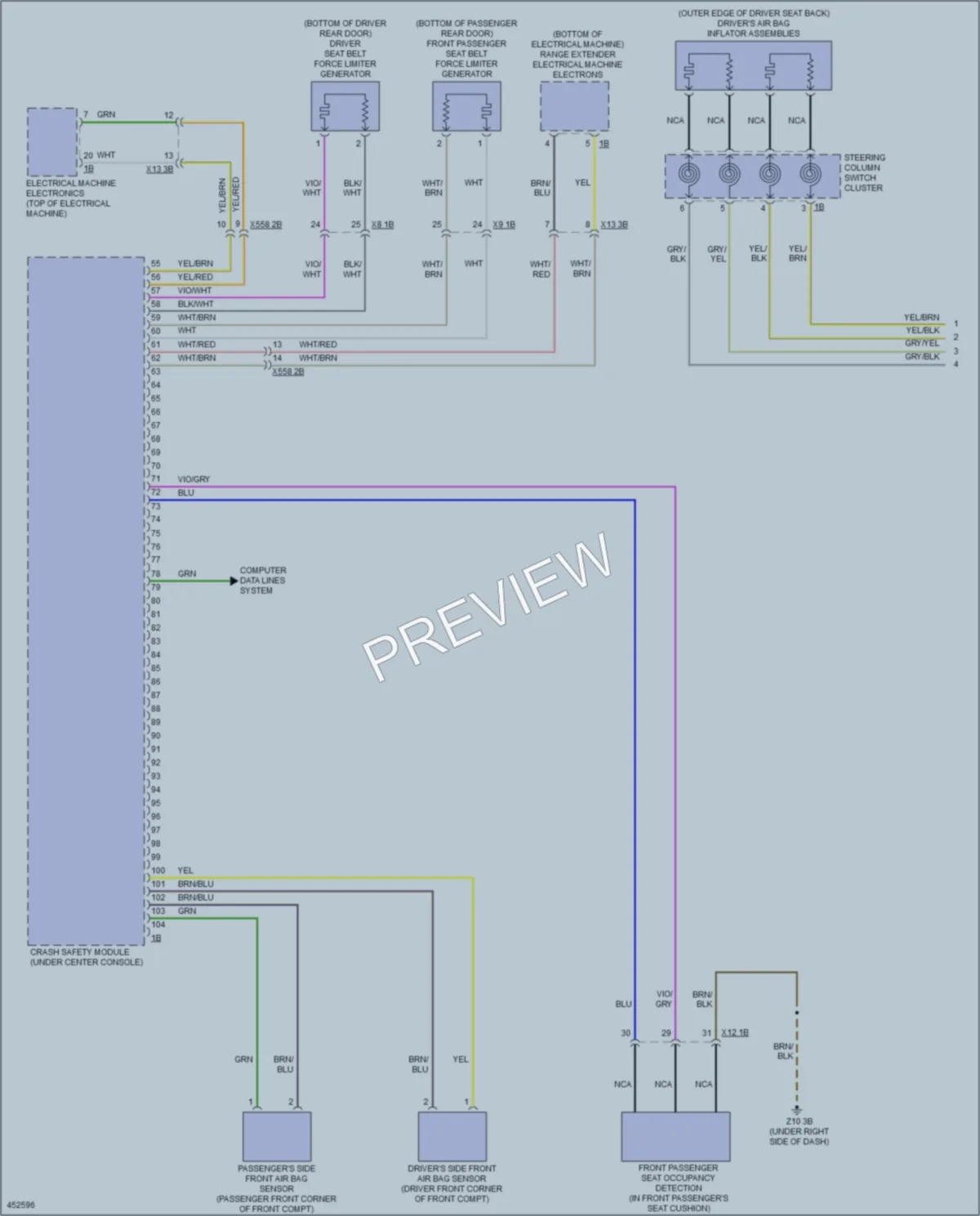 2015 BMW i3 Supplemental Restraints wiring diagram preview