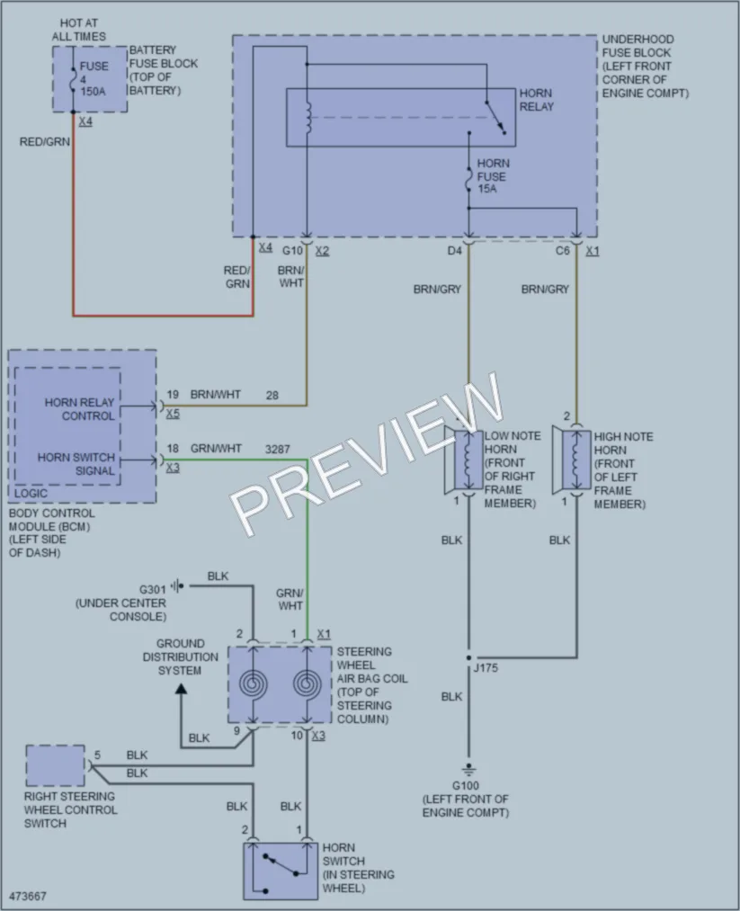 2015 Buick Encore Horn wiring diagram preview