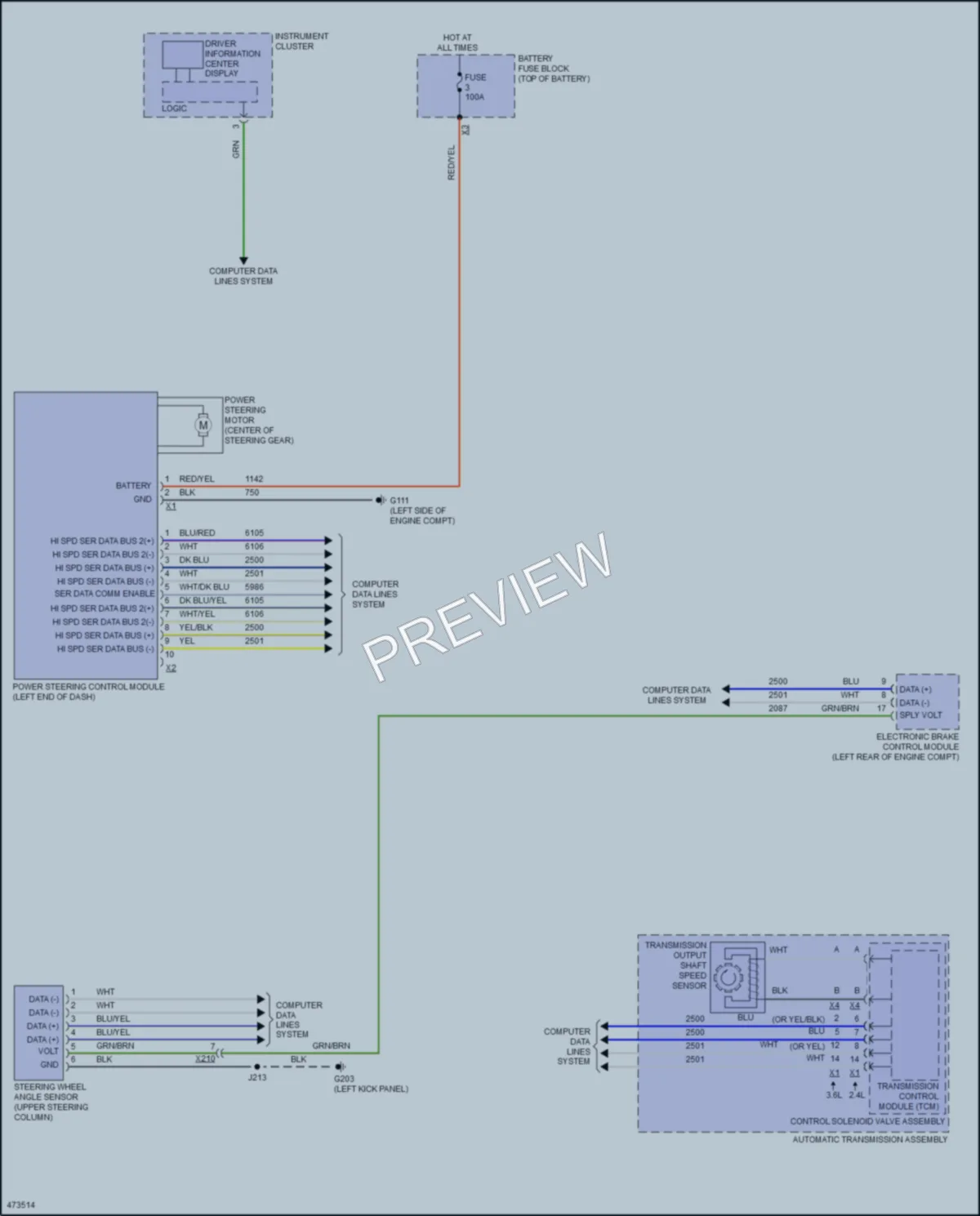 2015 Buick LaCrosse Electronic Power Steering wiring diagram preview