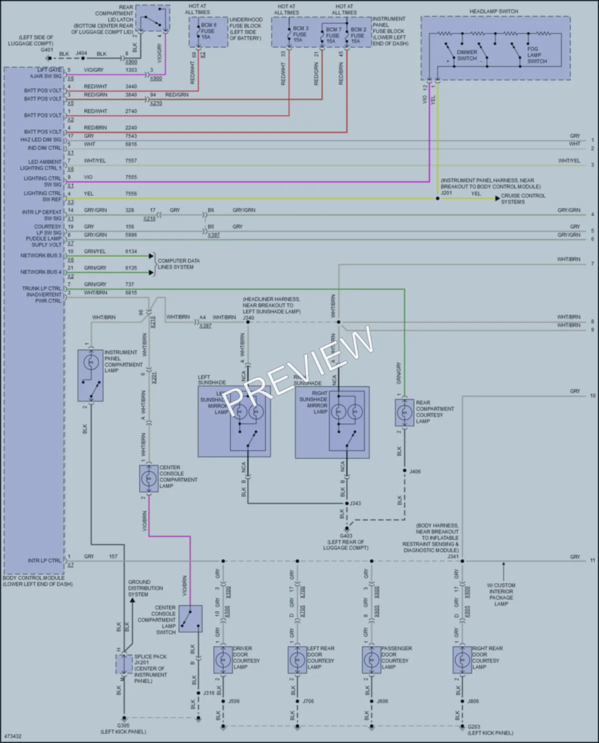 2015 Buick LaCrosse Interior Lights wiring diagram preview