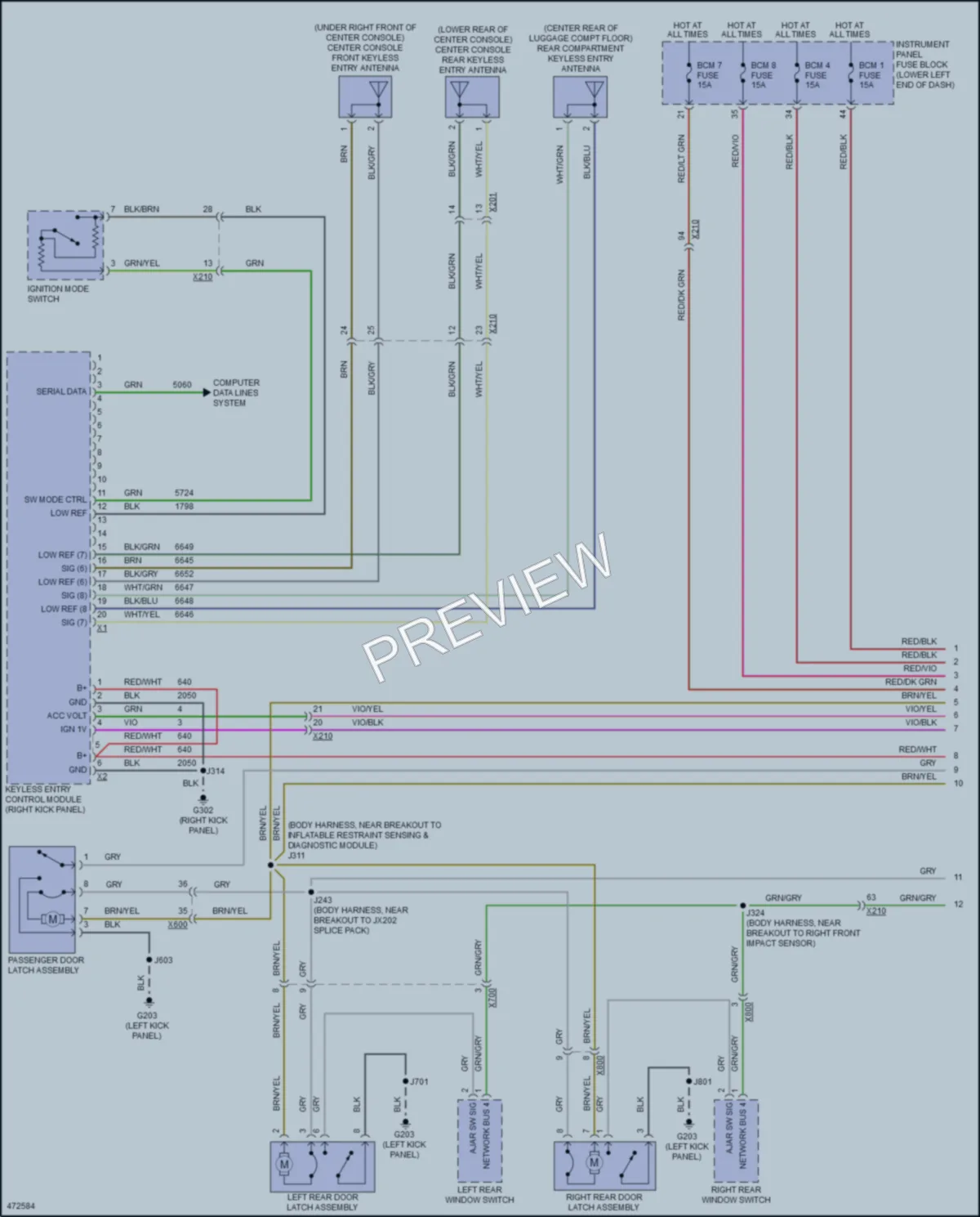2015 Buick LaCrosse Power Door Locks wiring diagram preview