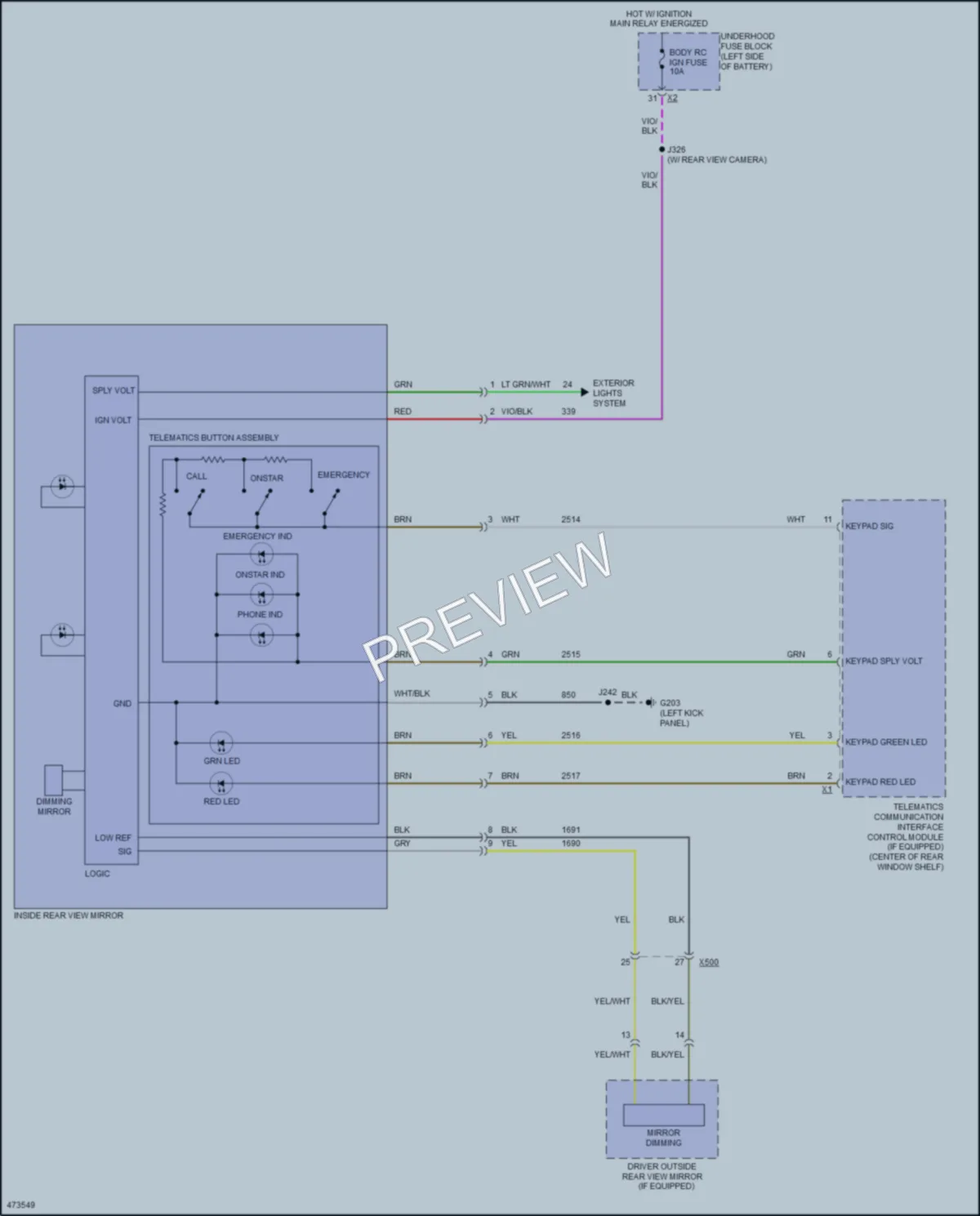 2015 Buick LaCrosse Power Mirrors wiring diagram preview