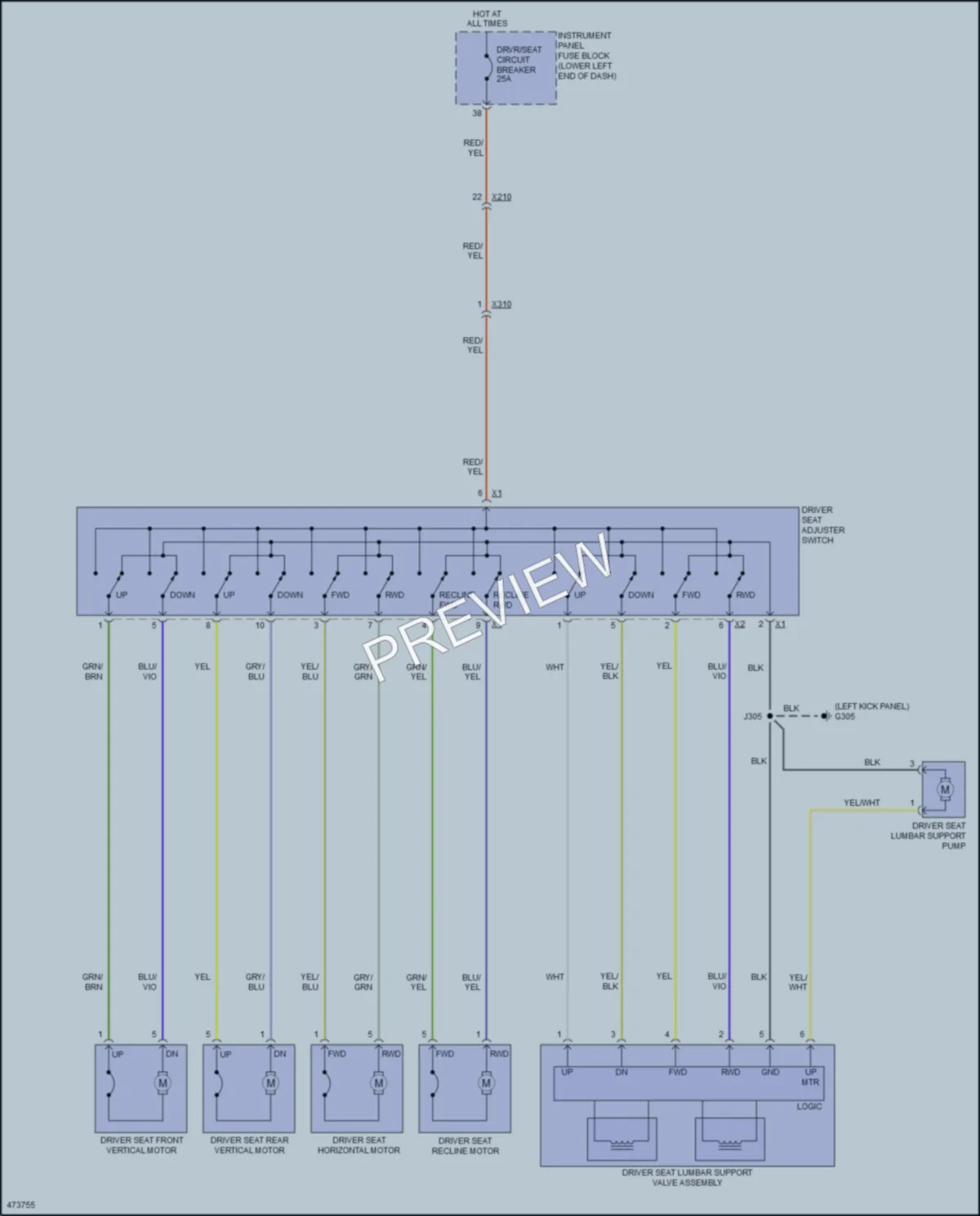 2015 Buick LaCrosse Power Seats wiring diagram preview