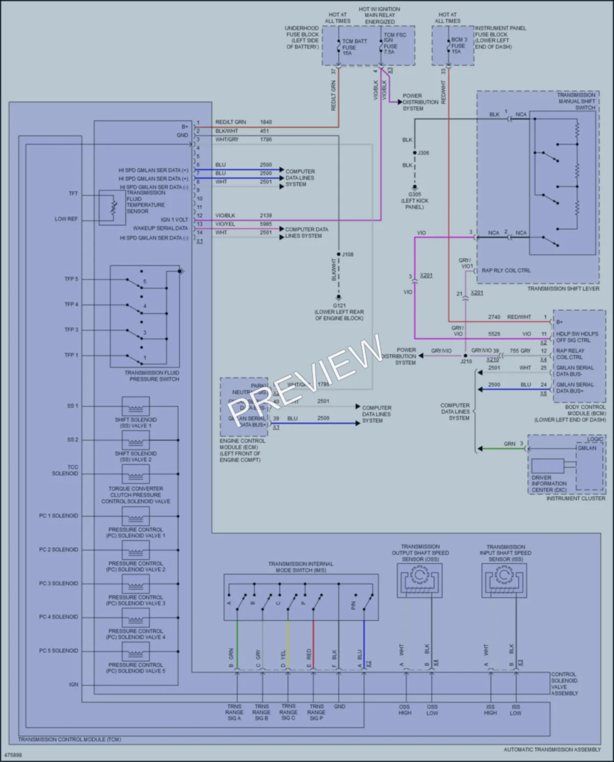 2015 Buick LaCrosse Transmission wiring diagram preview