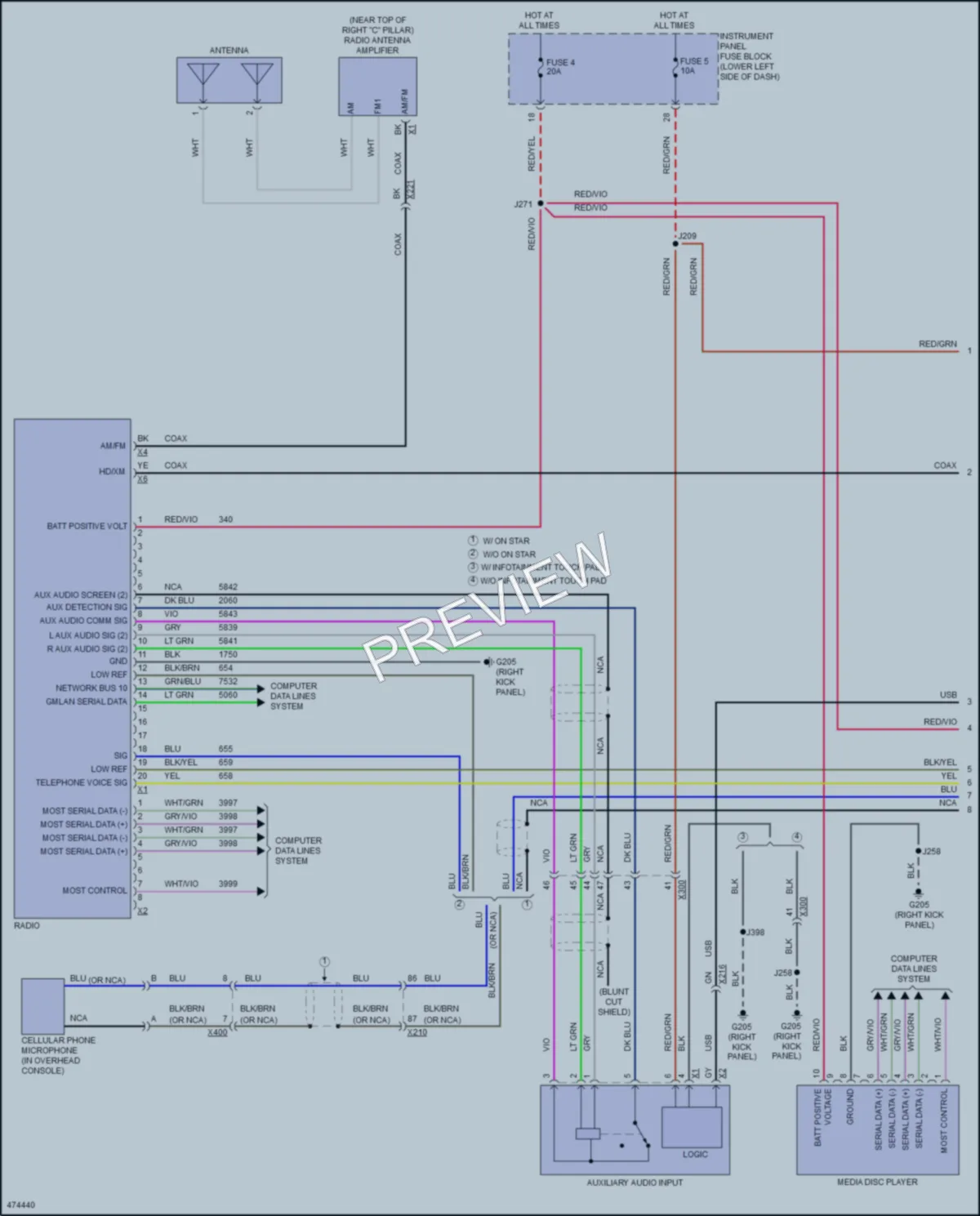 2015 Buick Regal Radio wiring diagram preview