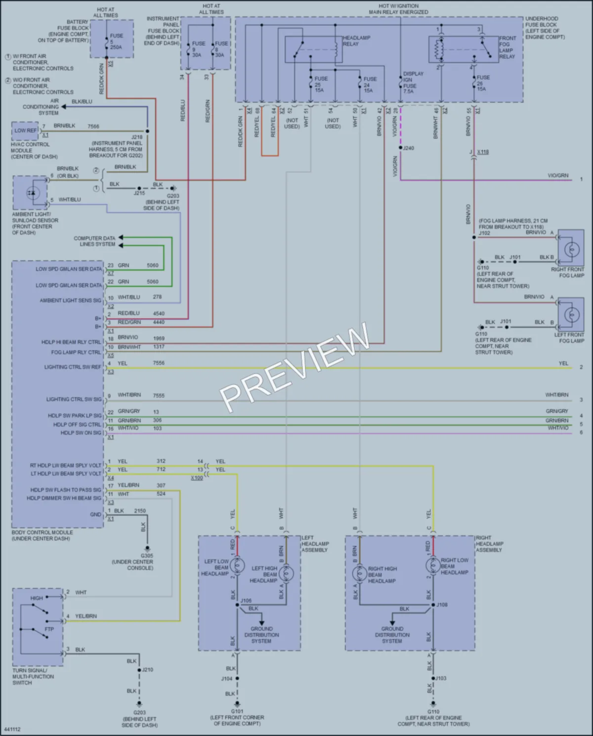 2015 Buick Verano Headlights wiring diagram preview